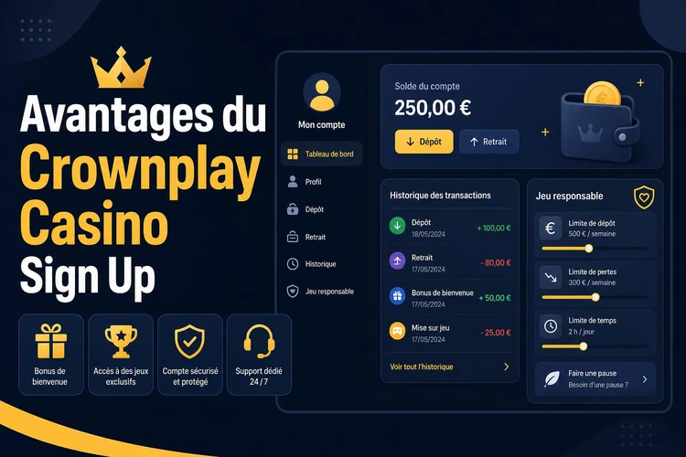 Les avantages du crownplay casino sign up pour les nouveaux joueurs