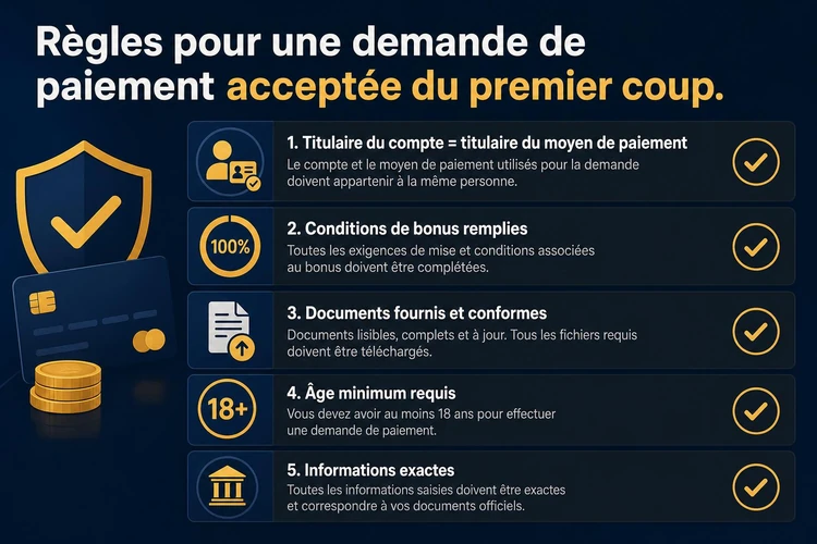 Règles pour une demande de paiement acceptée du premier coup