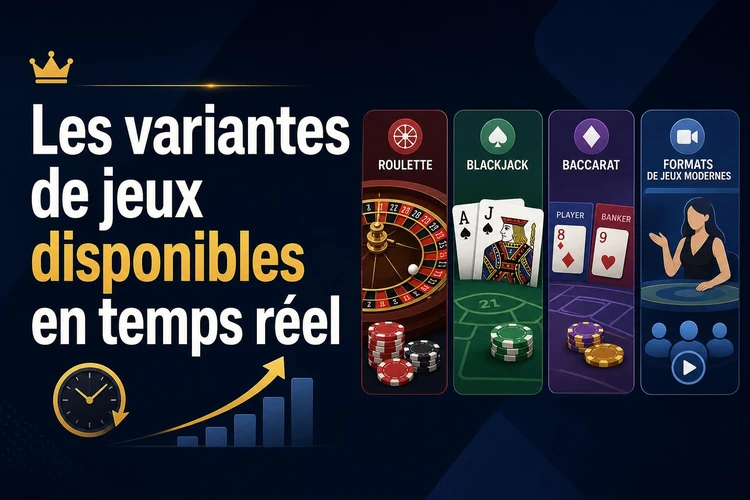 Les variantes de jeux disponibles en temps réel