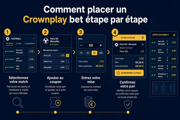 Comment placer un Crownplay bet étape par étape